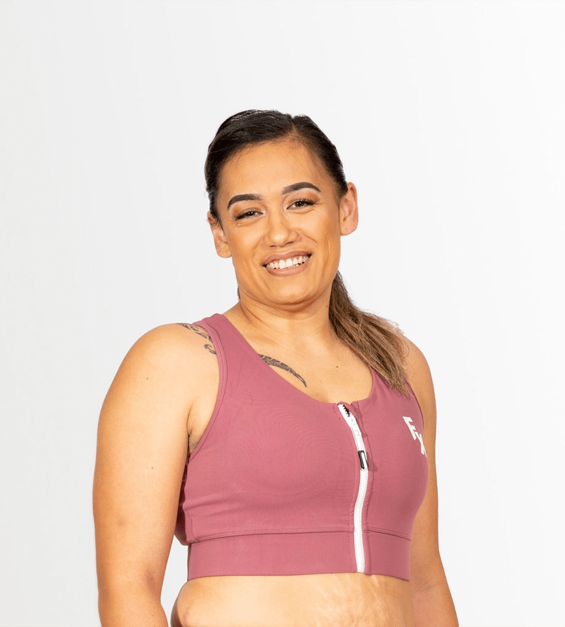 Blush Hi Impact Crop with Front Zipper – FITNESS FOX