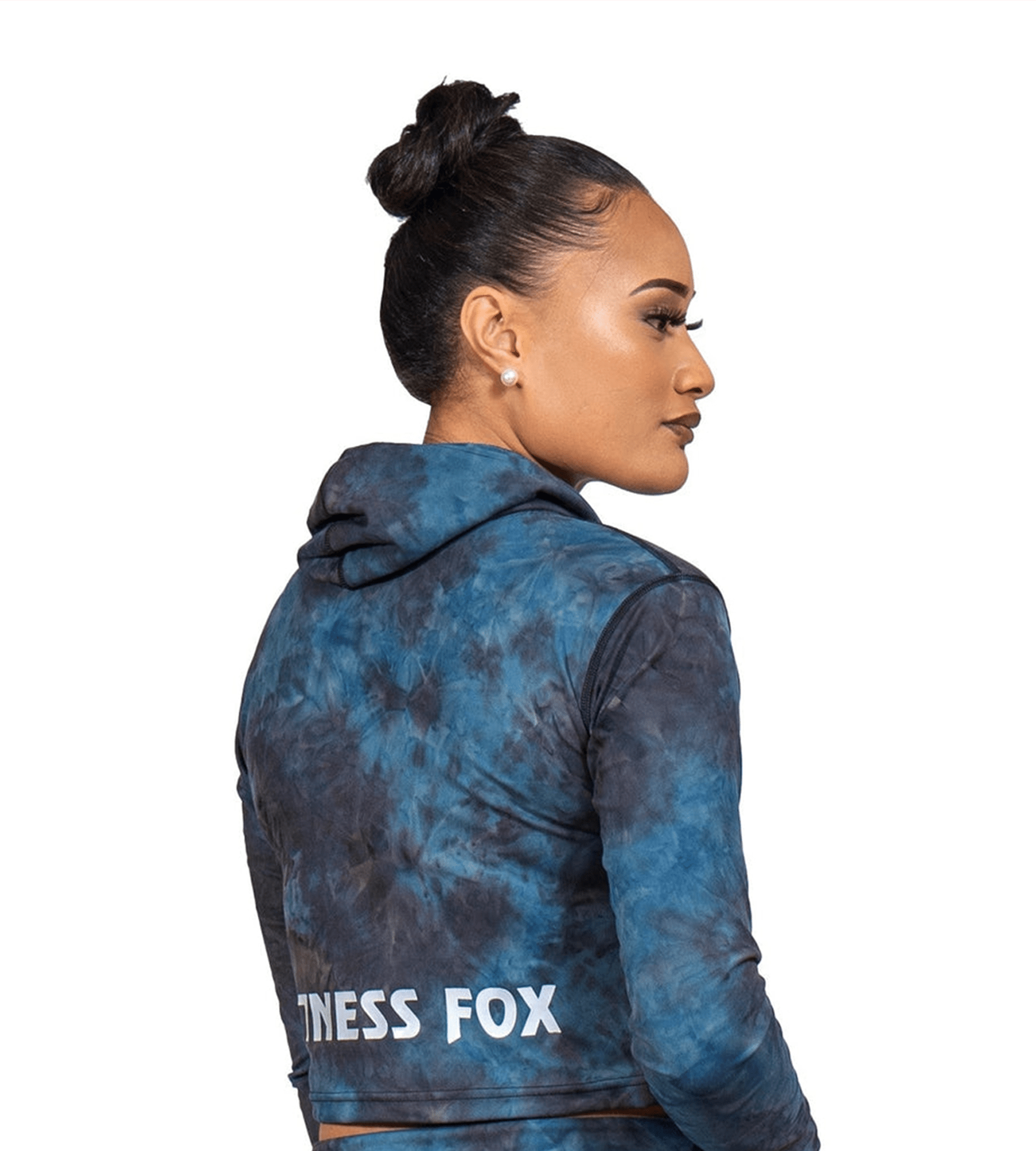Blue Tie Dye Crop Hoodie with Thumb hole (Limted Edition)