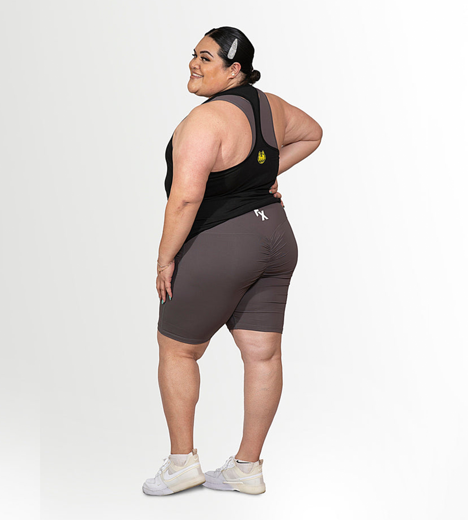 Stone Grey Scrunch Bum Shorts