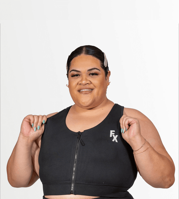 Black Hi Impact Crop with Front Zip