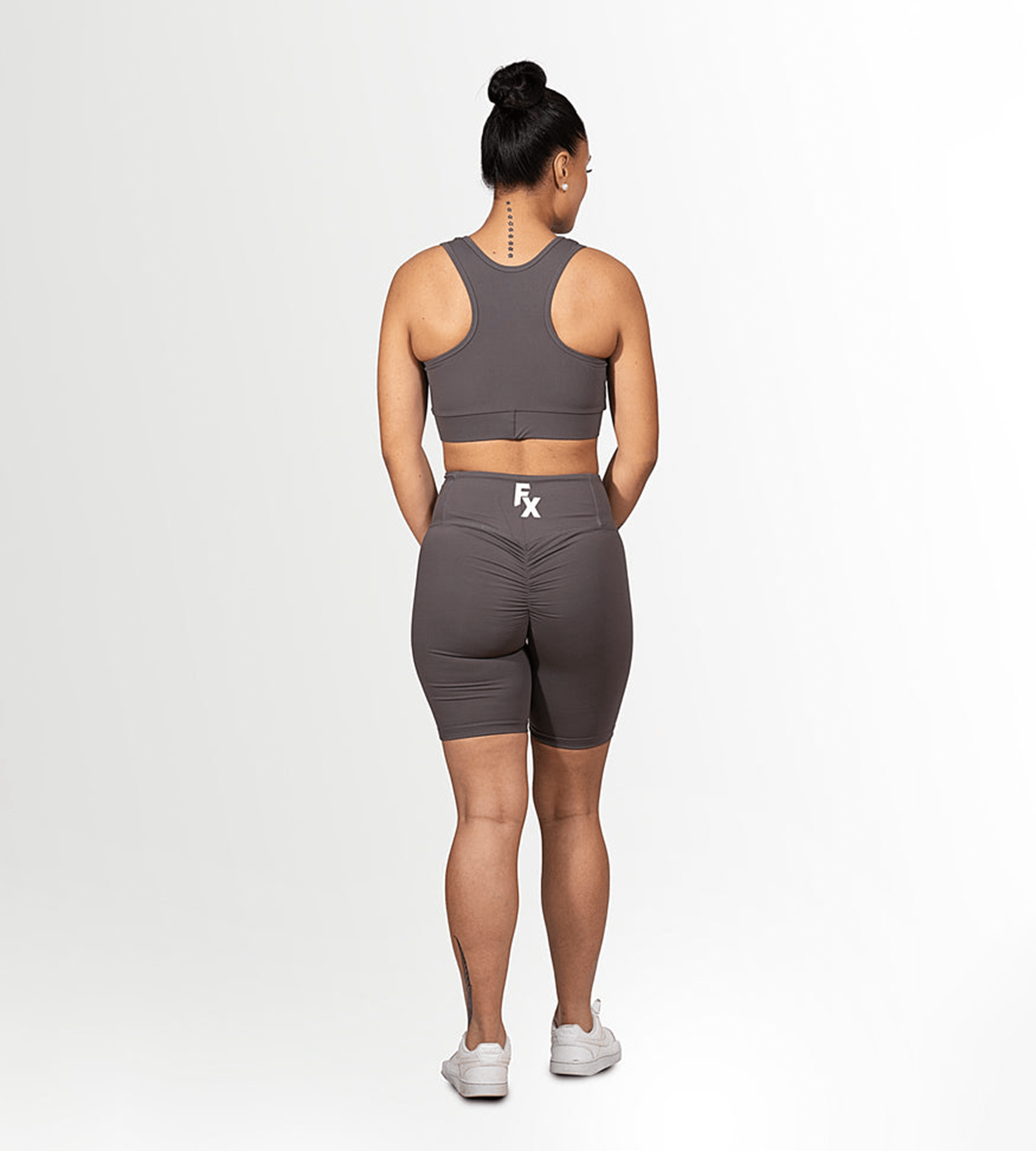 Stone Grey Racerback Sports Bra