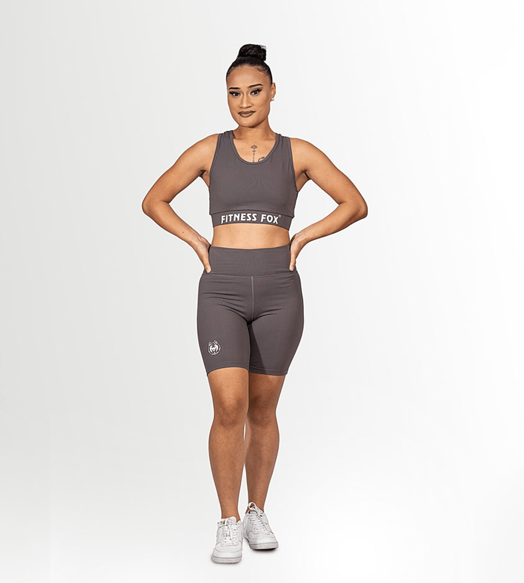 Stone Grey Racerback Sports Bra