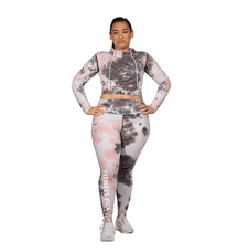 Tie Dye Pink Full Length Scrunch Bum Leggings