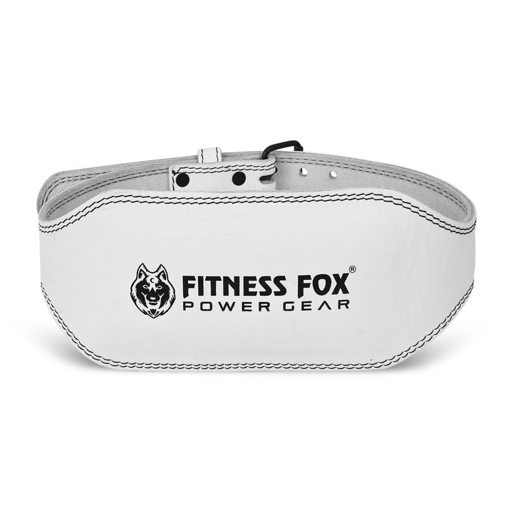 Weightlifting 6" Split Leather Belt (White)