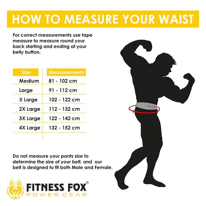 Fitness Fox 13mm powerlifting belt with double prong buckle for intense gym workouts