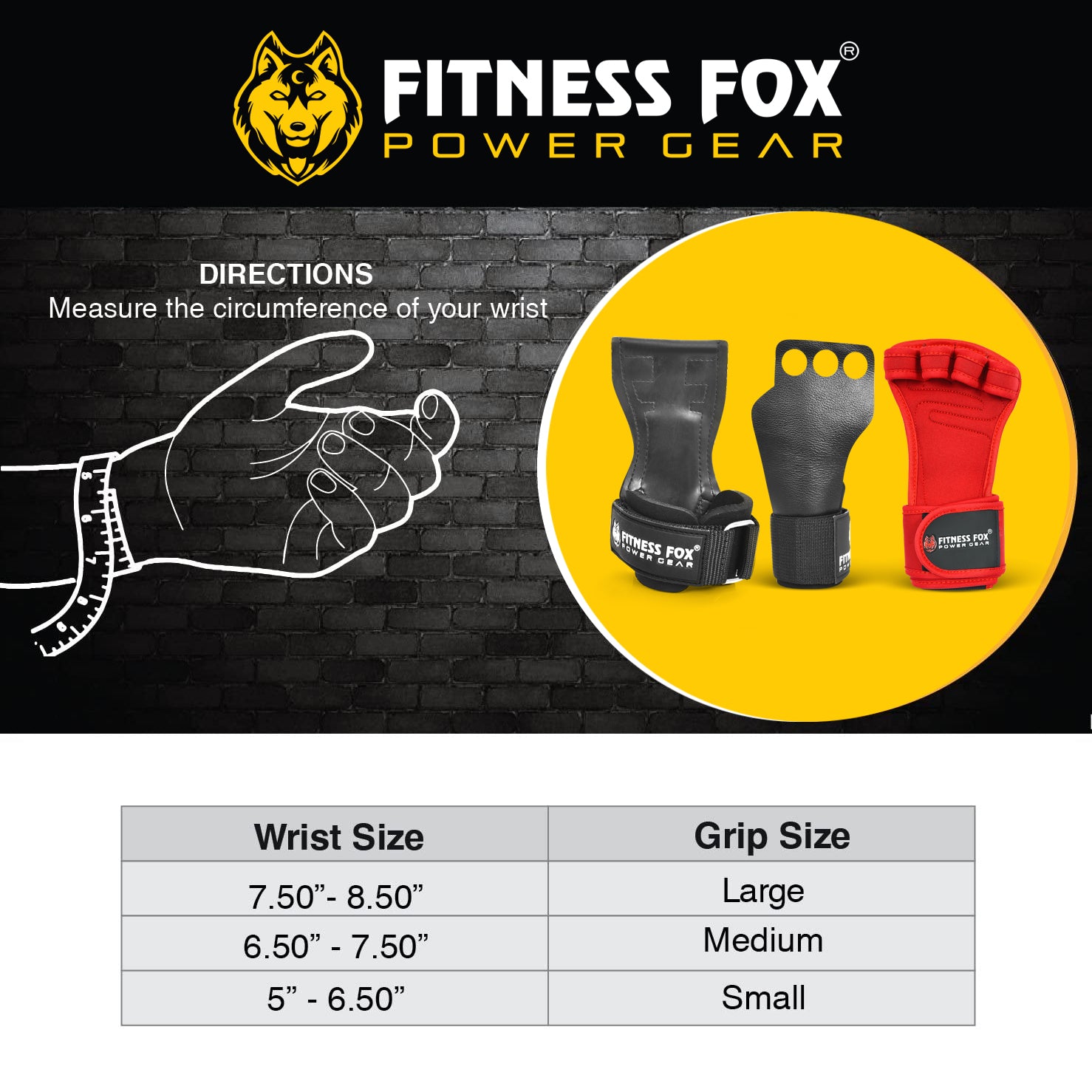 FITNESSFOX Lifting Hand Grips Support Wrist Straps for Massive Deadlifts