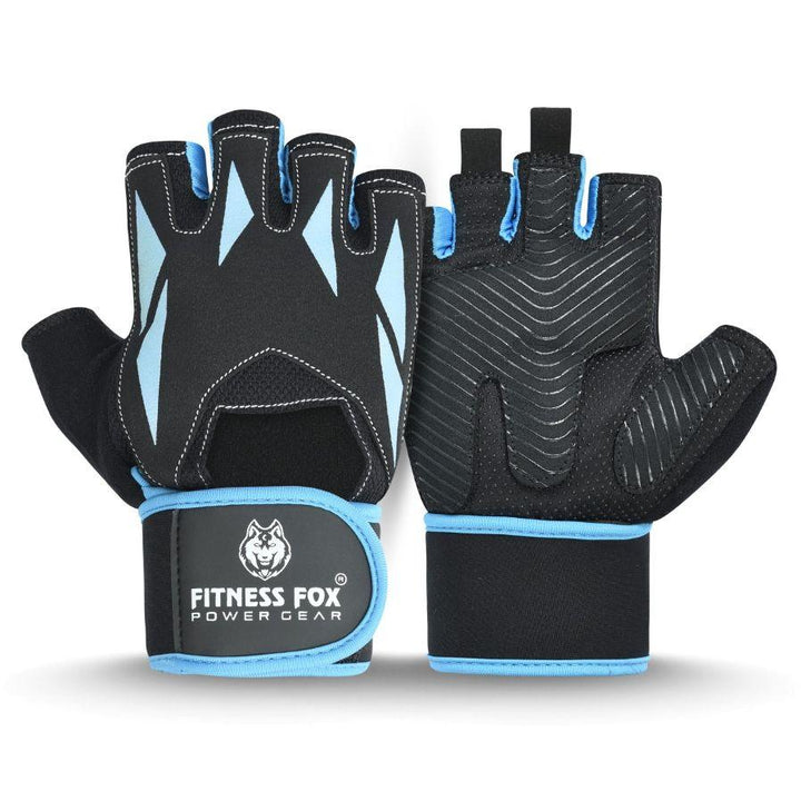 Fitness Fox long hand gym gloves for superior weightlifting support and grip