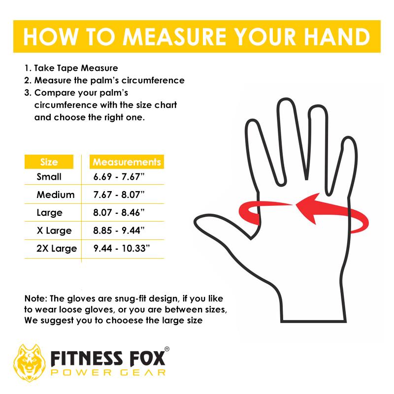 FITNESS FOX Heavy Duty Gym Hand Gloves for Weightlifting Support